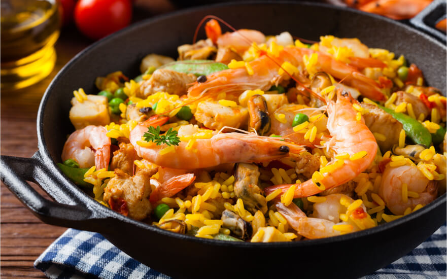 Испанская паэлья с морепродуктами
